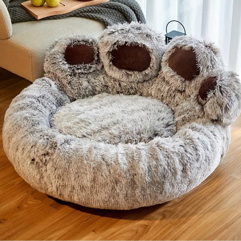 Friends Forever! NEW!! Grey bear paw dog bed!